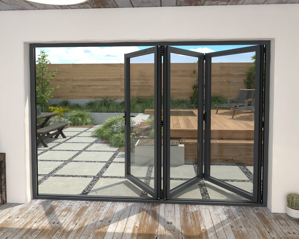 Part Q 3000mm Grey Aluminium Bifold Doors - 3 Left