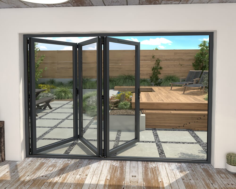 Part Q 3000mm Grey Aluminium Bifold Doors - 3 Right