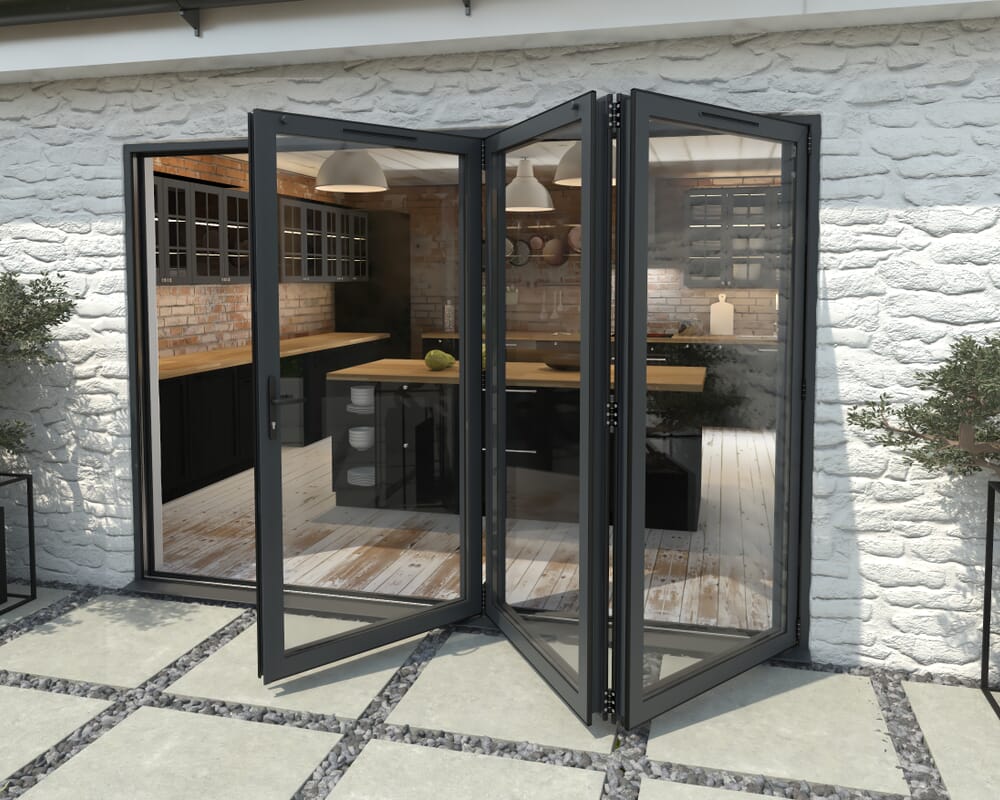 Part Q 3000mm Grey Aluminium Bifold Doors - 3 Right