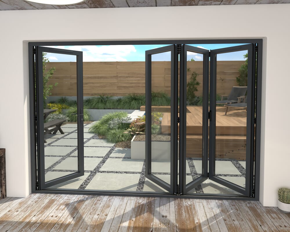 Part Q 3000mm Grey Aluminium Bifold Doors - 3 Left 1 Right