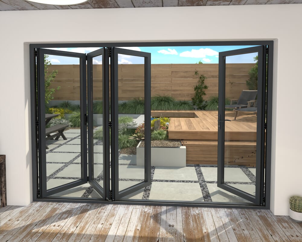 Part Q 3000mm Grey Aluminium Bifold Doors - 1 Left 3 Right