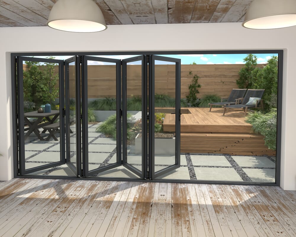 Part Q 4200mm Grey Aluminium Bifold Doors - 5 Right