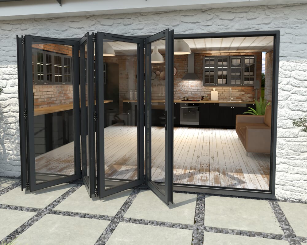 Part Q 3600mm Grey Aluminium Bifold Doors - 5 Left