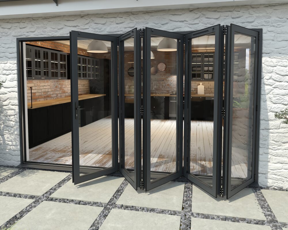 Part Q 3600mm Grey Aluminium Bifold Doors - 5 Right