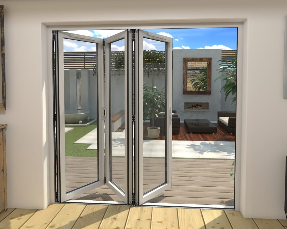 2100mm White Aluminium Bifold Doors - 3 Right