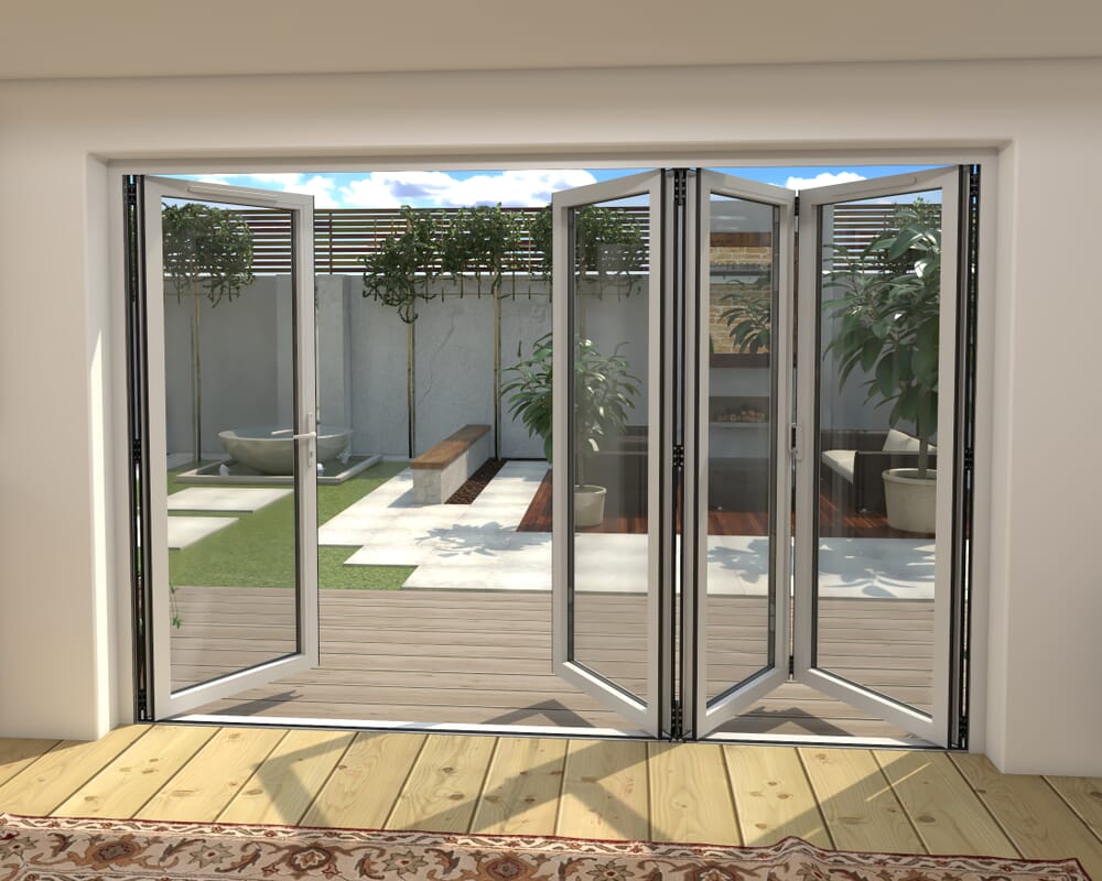 3000mm White Aluminium Bifold Doors - 3 Left 1 Right