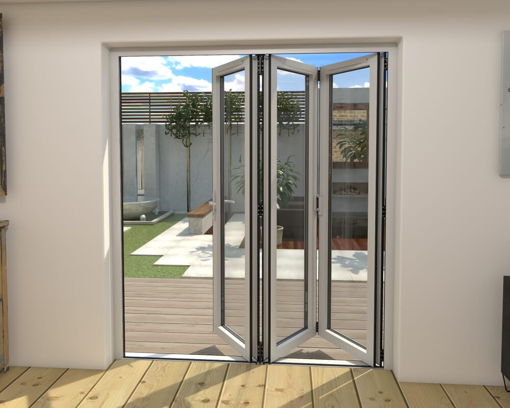 1800mm White Aluminium Bifold Doors - 3 Left