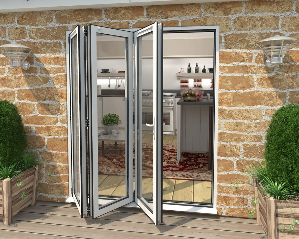 Part Q 1800mm White Aluminium Bifold Doors - 3 Left