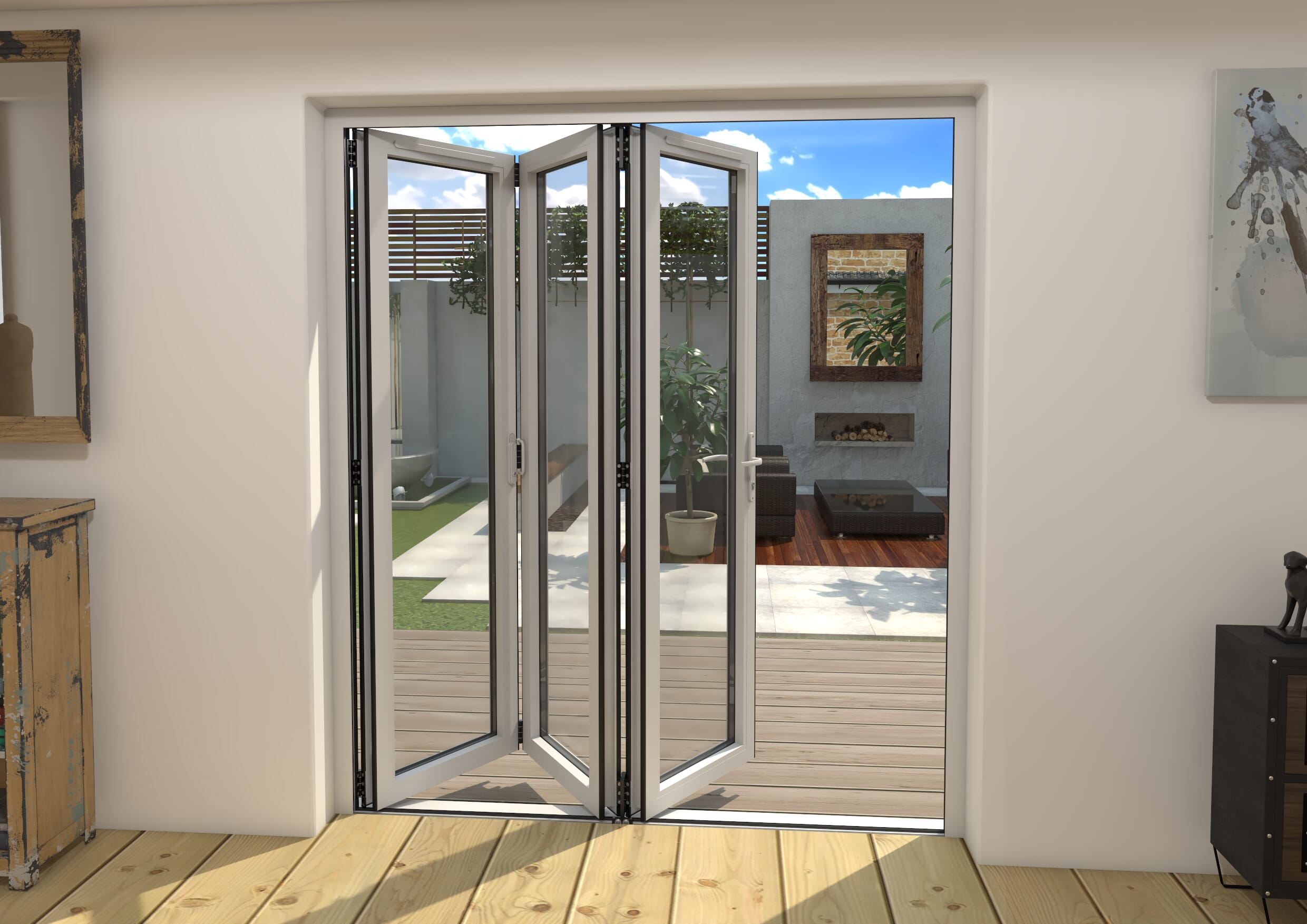 Part Q 1800mm White Aluminium Bifold Doors - 3 Right