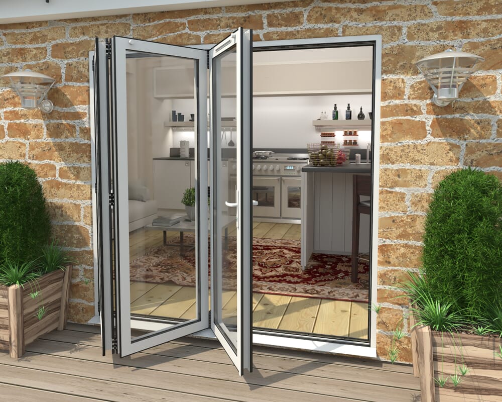 Part Q 2100mm White Aluminium Bifold Doors - 3 Left