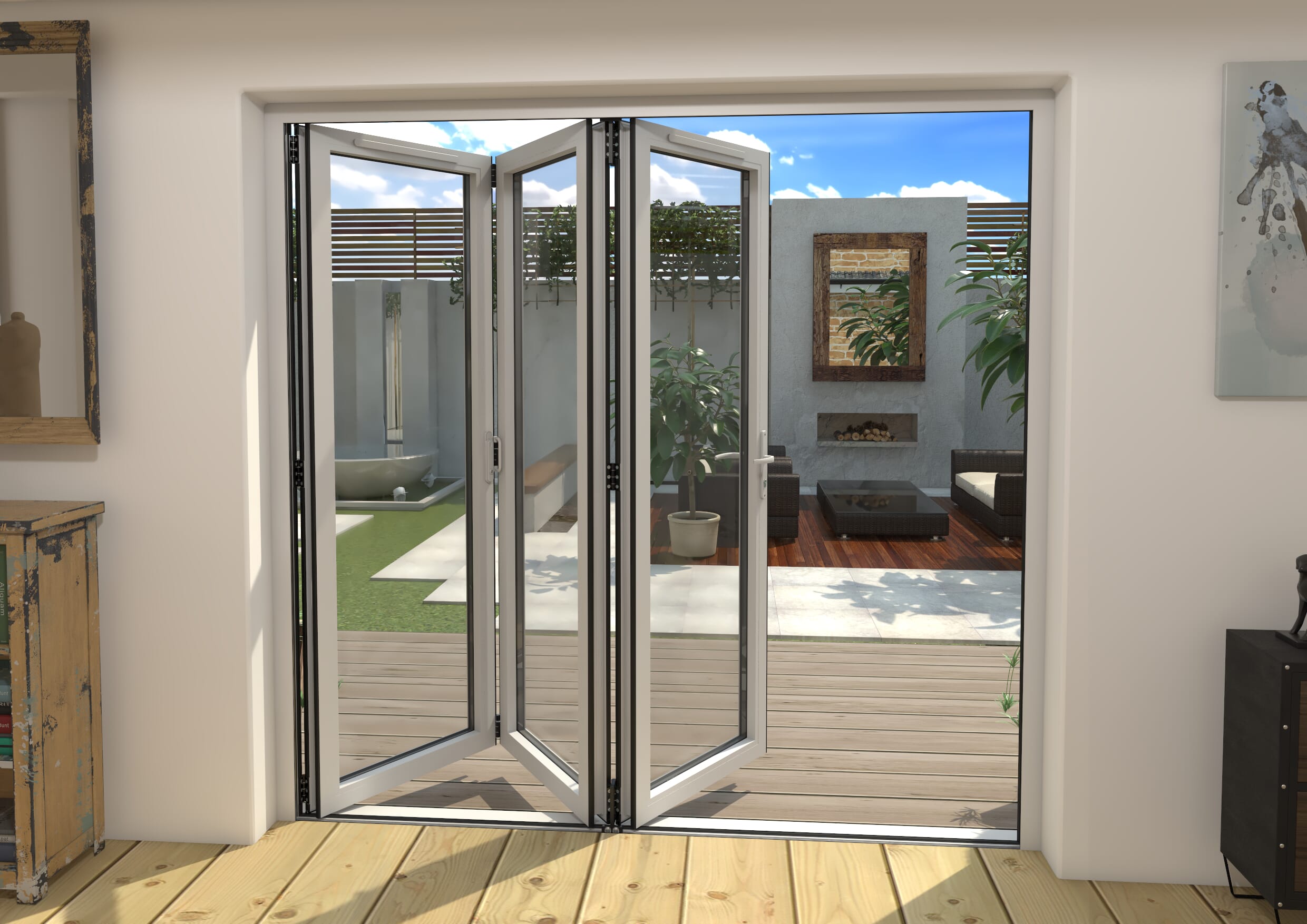 Part Q 2100mm White Aluminium Bifold Doors - 3 Right