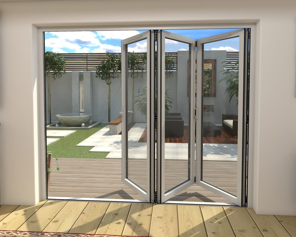 Part Q 2400mm White Aluminium Bifold Doors - 3 Left