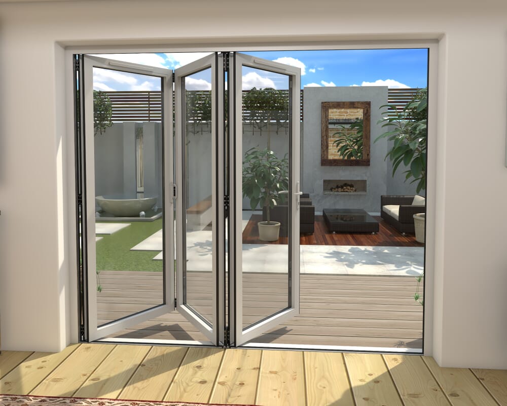 Part Q 2400mm White Aluminium Bifold Doors - 3 Right