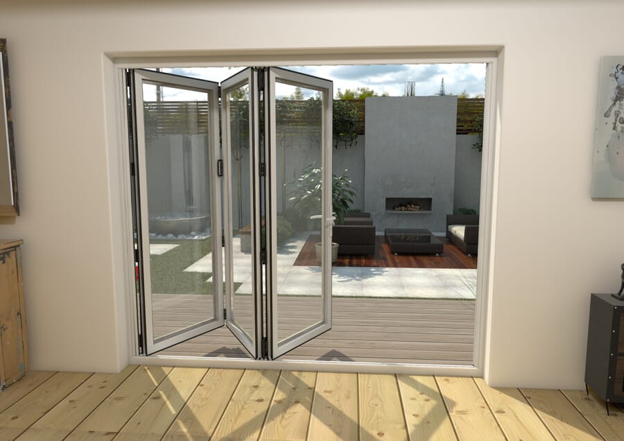 Doors & More Aluminium White Bi-fold Doors Part Q Compliant