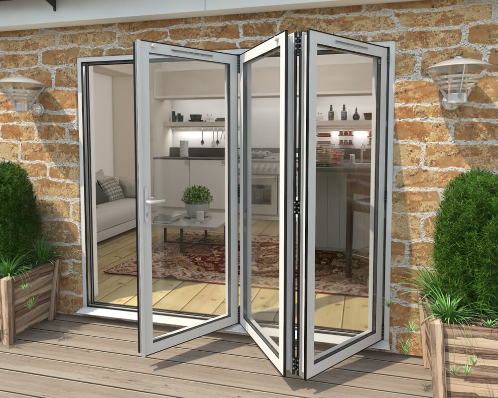 Part Q 2400mm White Aluminium Bifold Doors - 3 Right