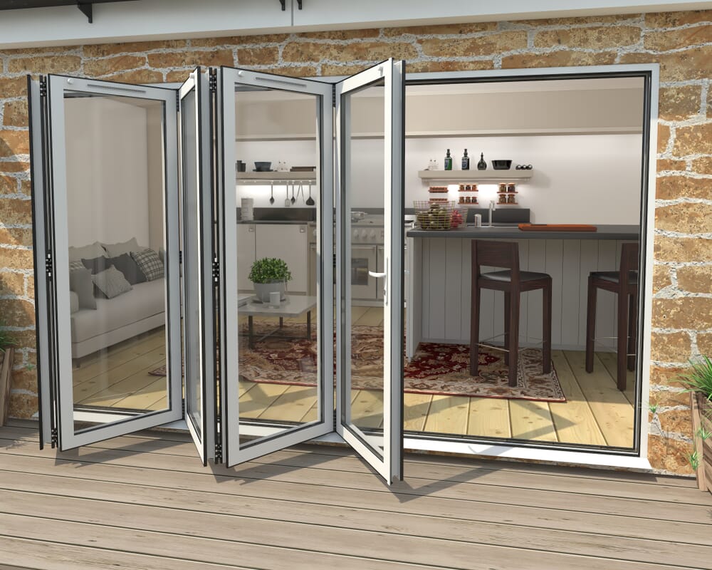 Part Q 3600mm White Aluminium Bifold Doors - 5 Left