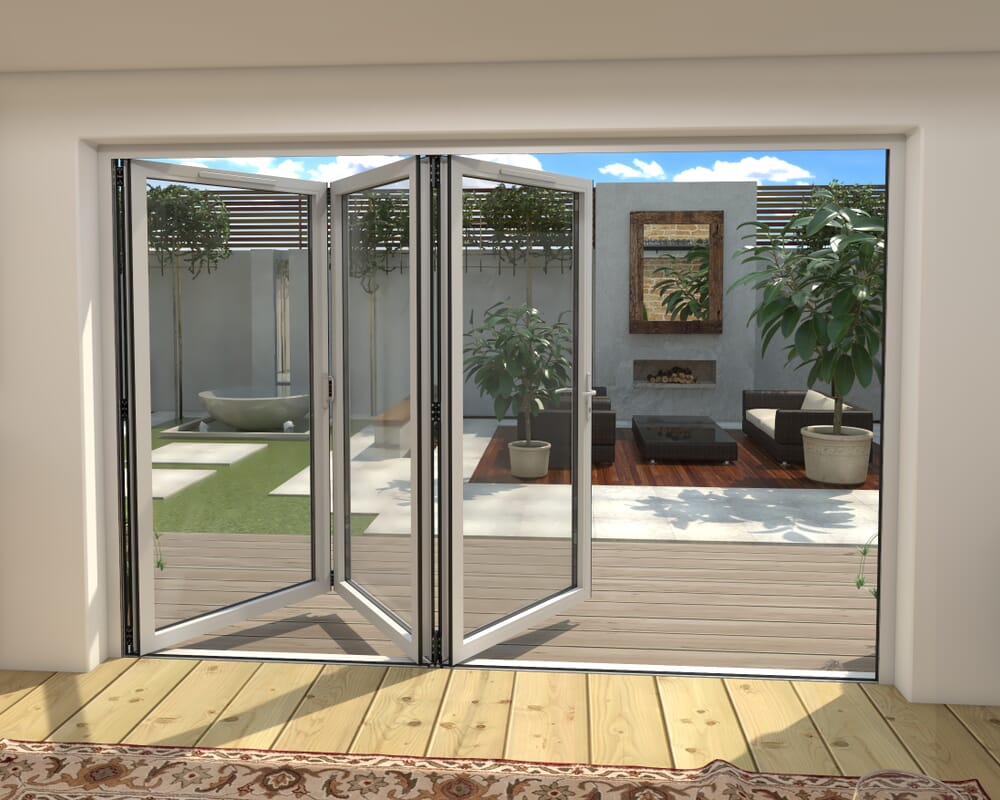 Part Q 3000mm White Aluminium Bifold Doors - 3 Right