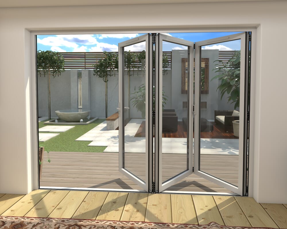 Part Q 2700mm White Aluminium Bifold Doors - 3 Left