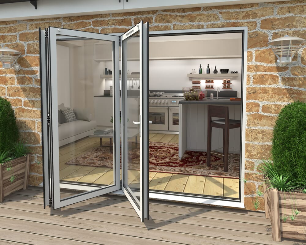 Part Q 2700mm White Aluminium Bifold Doors - 3 Left