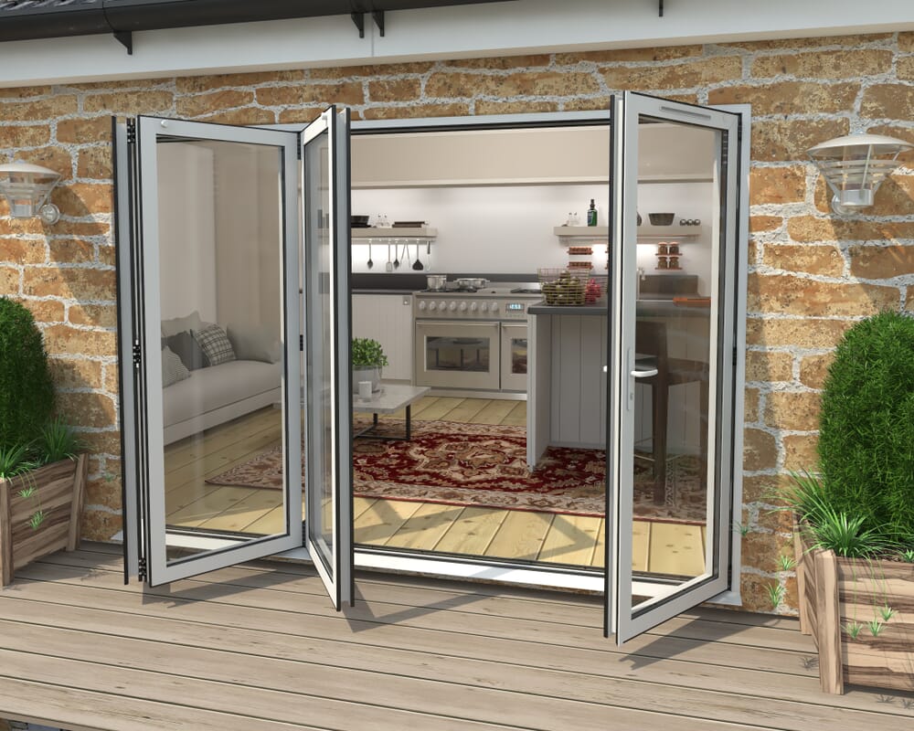 Part Q 3000mm White Aluminium Bifold Doors - 3 Left 1 Right