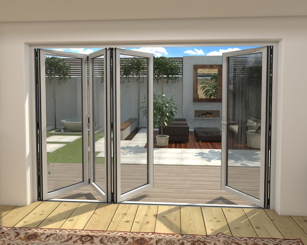 Part Q 3000mm White Aluminium Bifold Doors - 1 Left 3 Right