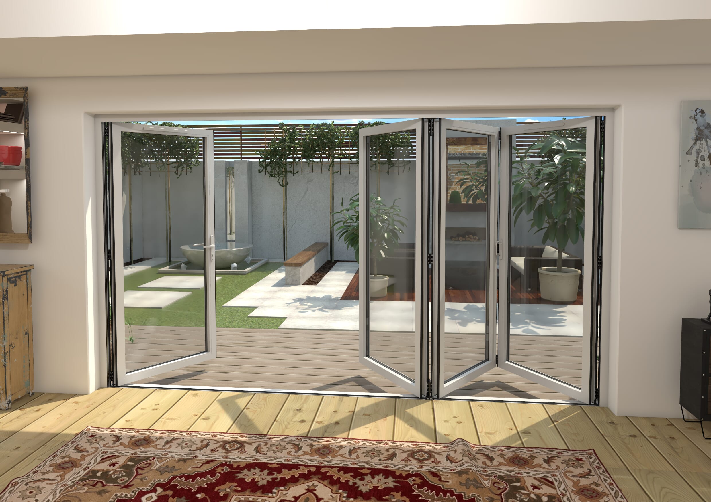 Part Q 3600mm White Aluminium Bifold Doors - 3 Left 1 Right