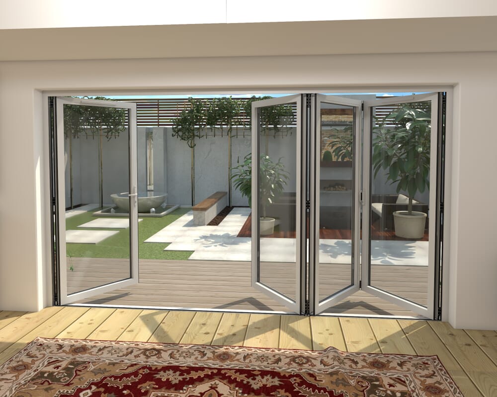 Part Q 3600mm White Aluminium Bifold Doors - 3 Left 1 Right
