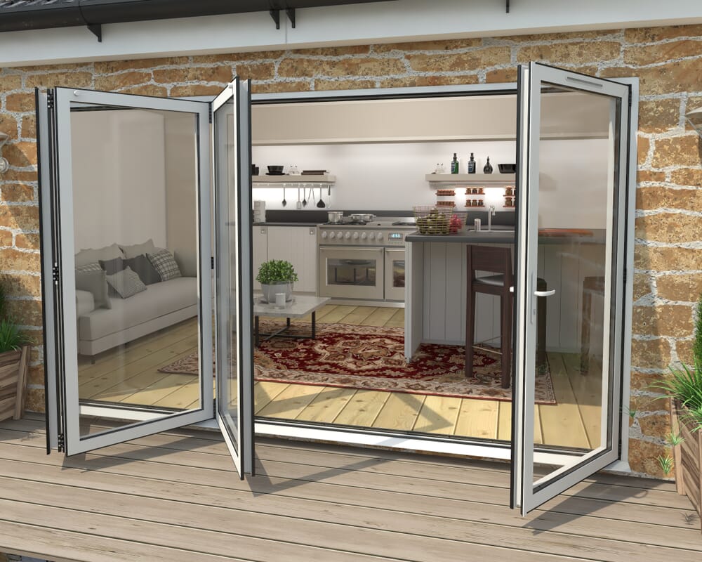 Part Q 3600mm White Aluminium Bifold Doors - 3 Left 1 Right