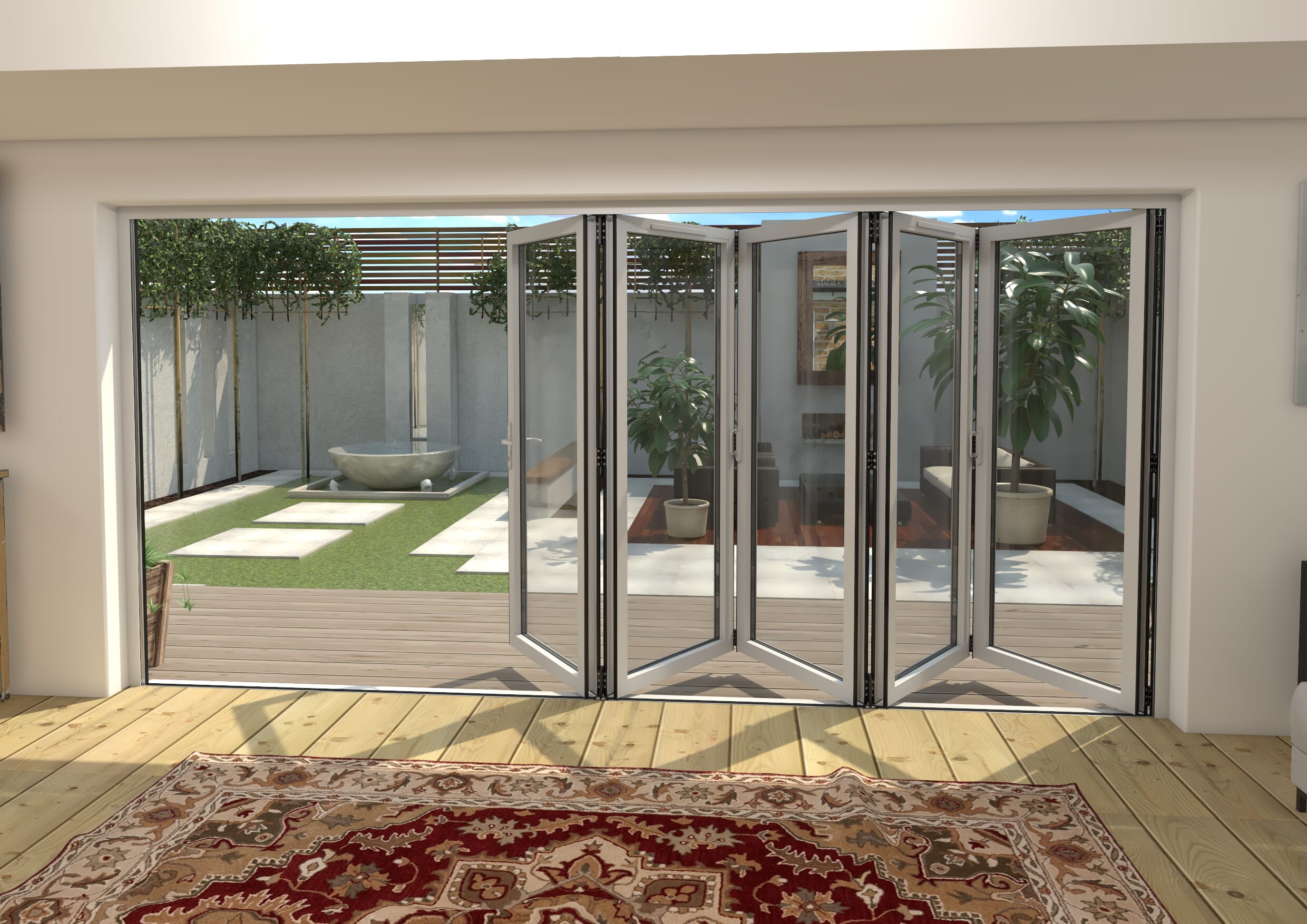 Part Q 4200mm White Aluminium Bifold Doors - 5 Left