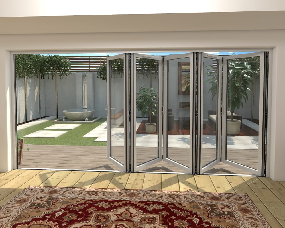 Part Q 4200mm White Aluminium Bifold Doors - 5 Left
