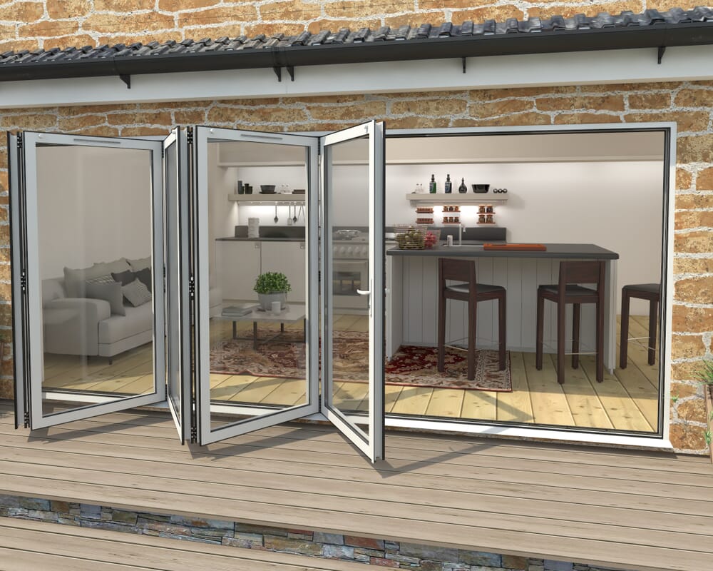 Part Q 4800mm White Aluminium Bifold Doors - 5 Left