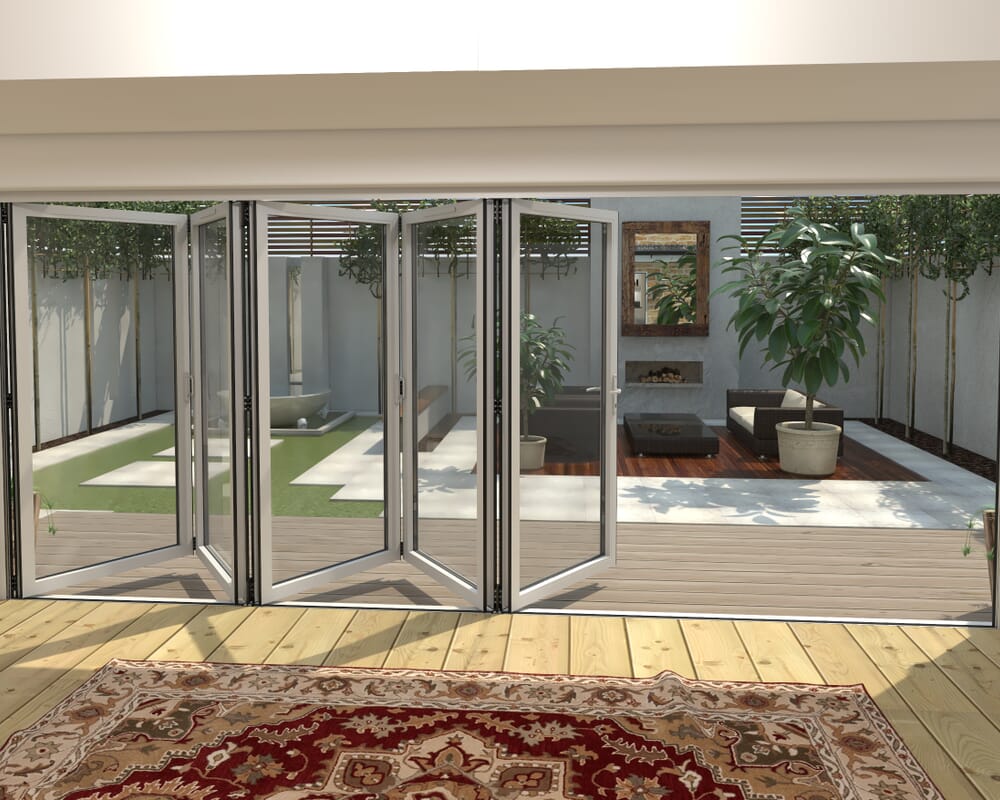 Part Q 4800mm White Aluminium Bifold Doors - 5 Right