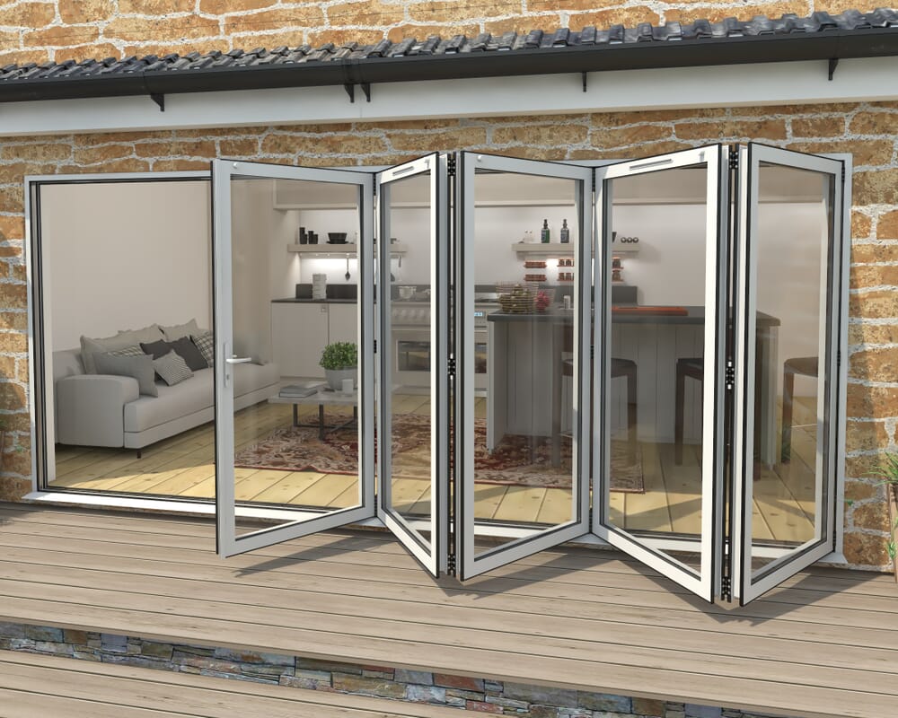 Part Q 4800mm White Aluminium Bifold Doors - 5 Right