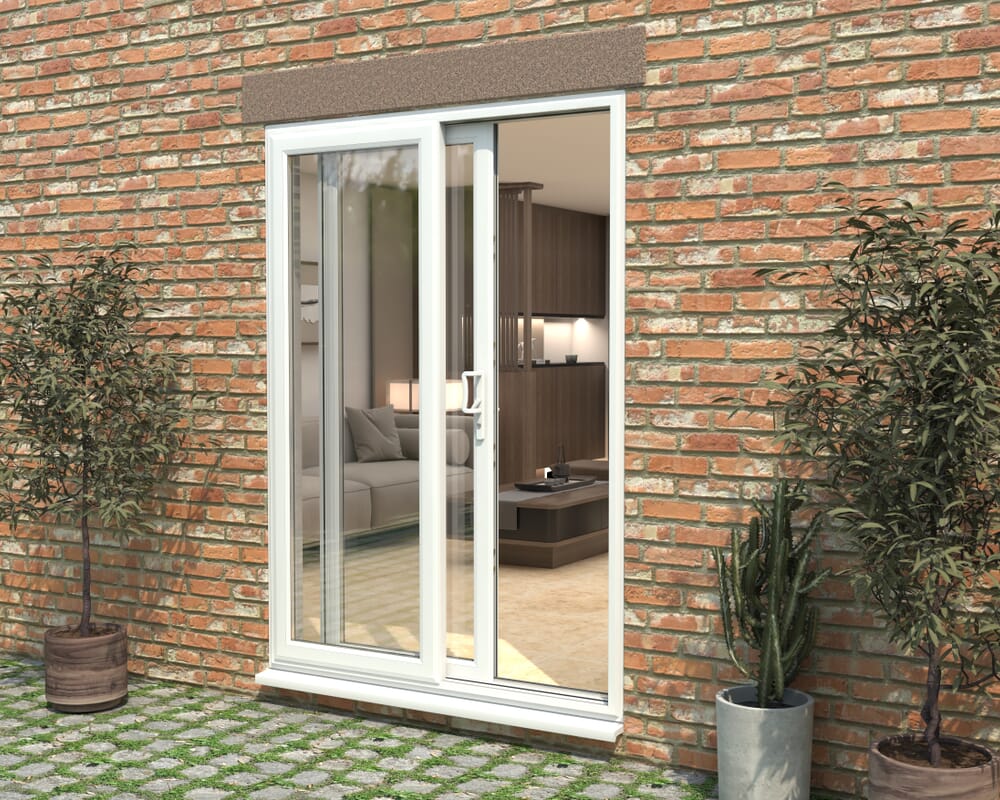 1500mm UPVC White Sliding Doors RH Sliding / LH Fixed