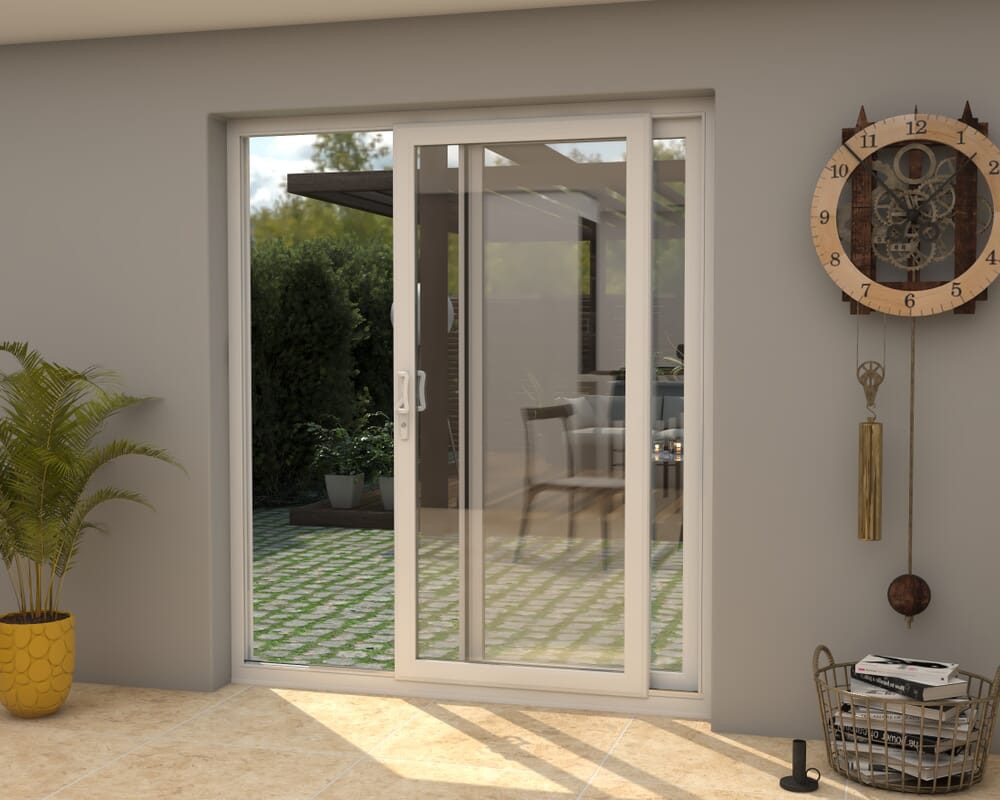 1800mm UPVC White Sliding Doors RH Sliding / LH Fixed