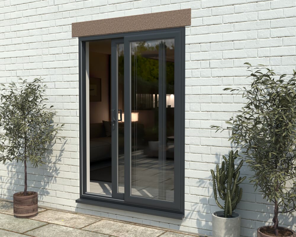 1500mm UPVC Anthracite Grey Sliding Doors LH Sliding / RH Fixed