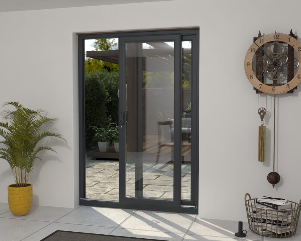 1500mm UPVC Anthracite Grey Sliding Doors RH Sliding / LH Fixed