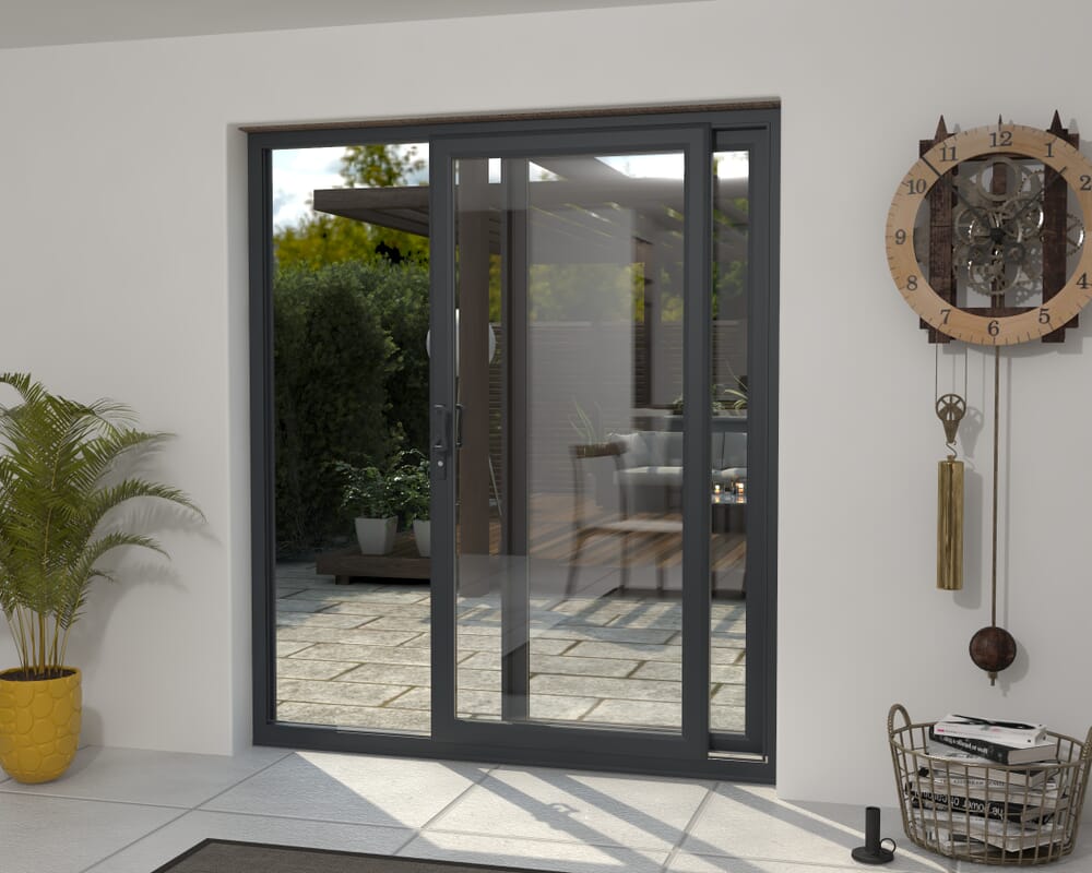 1800mm UPVC Anthracite Grey Sliding Doors RH Sliding / LH Fixed
