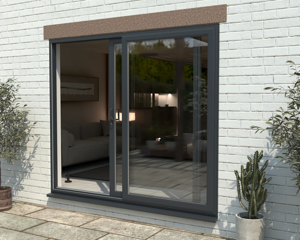 2700mm UPVC Anthracite Grey Sliding Doors LH Sliding / RH Fixed