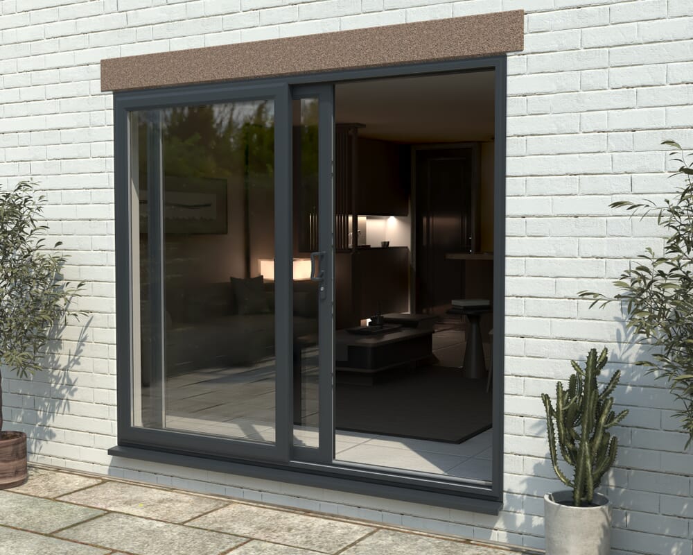 2700mm UPVC Anthracite Grey Sliding Doors RH Sliding / LH Fixed