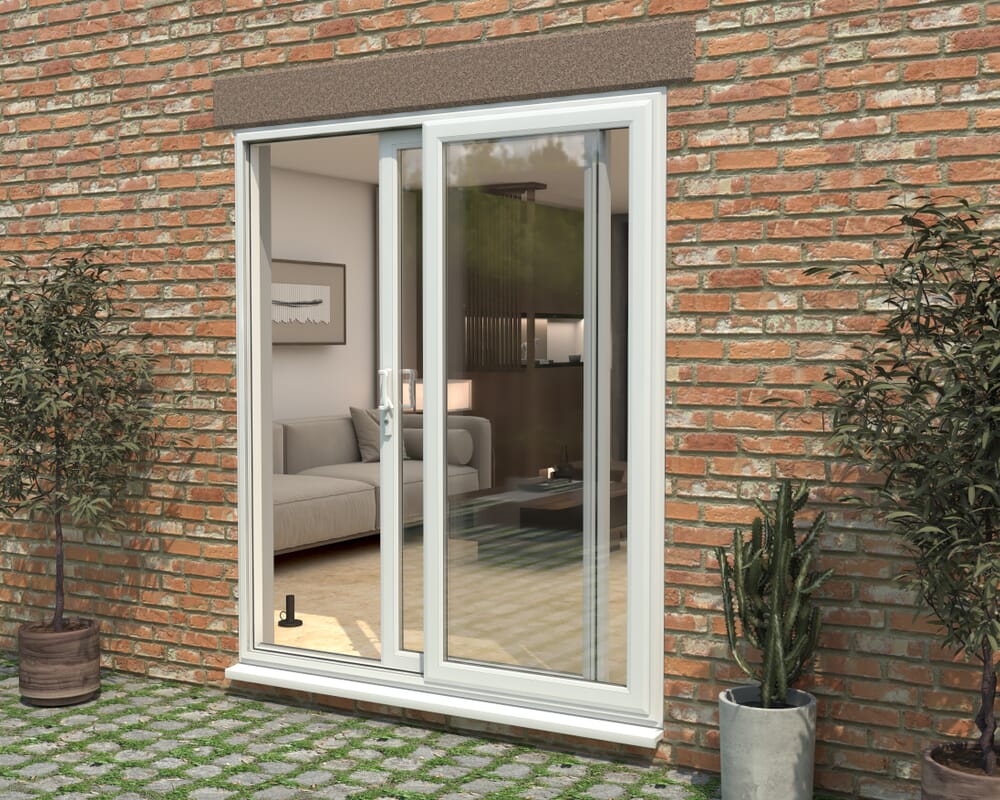Part Q 1800mm UPVC White Sliding Doors LH Sliding / RH Fixed