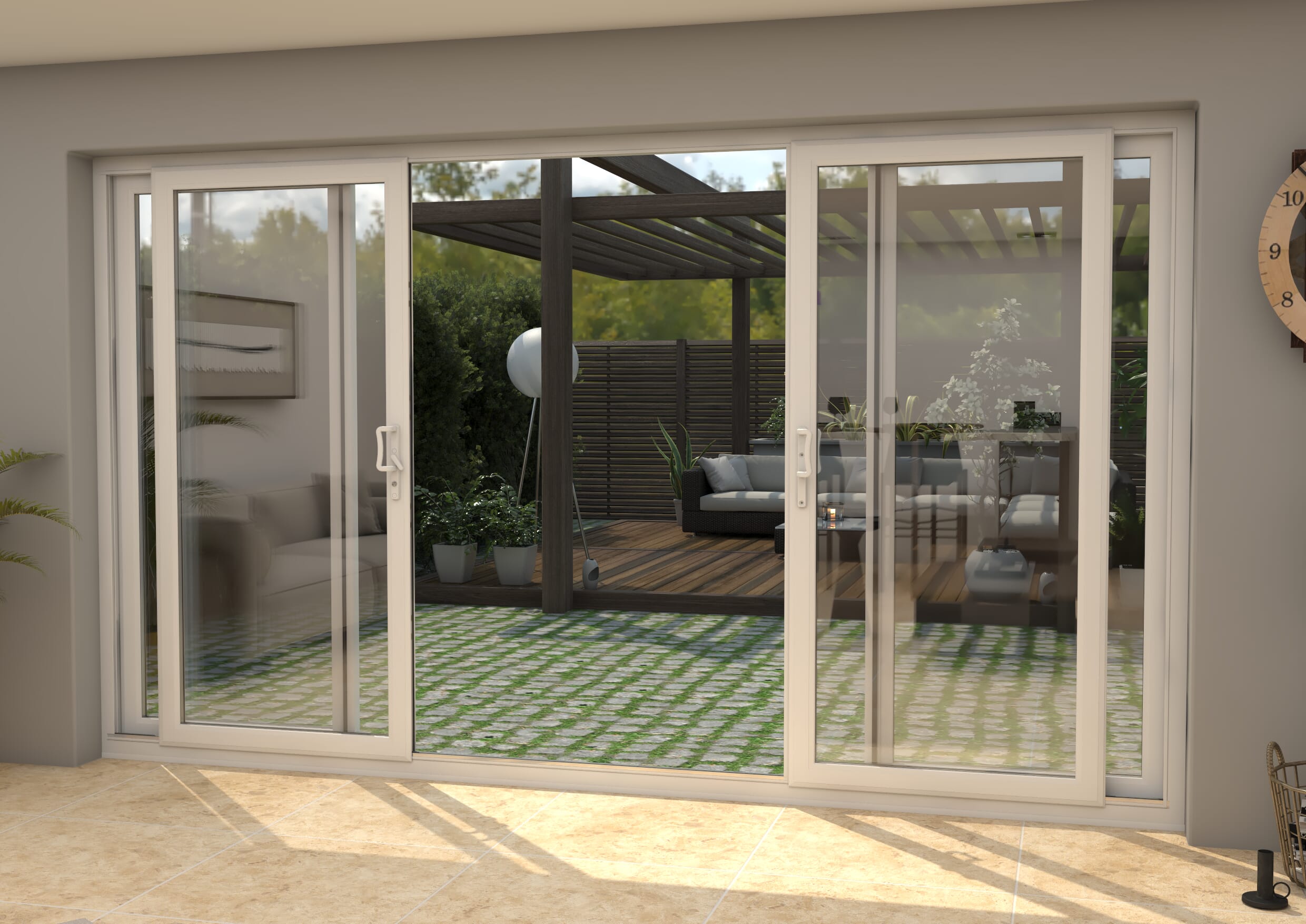 Part Q Mm Upvc White Sliding Doors Fixed Sliding Sliding Fixed Bifold Doors At Climadoor