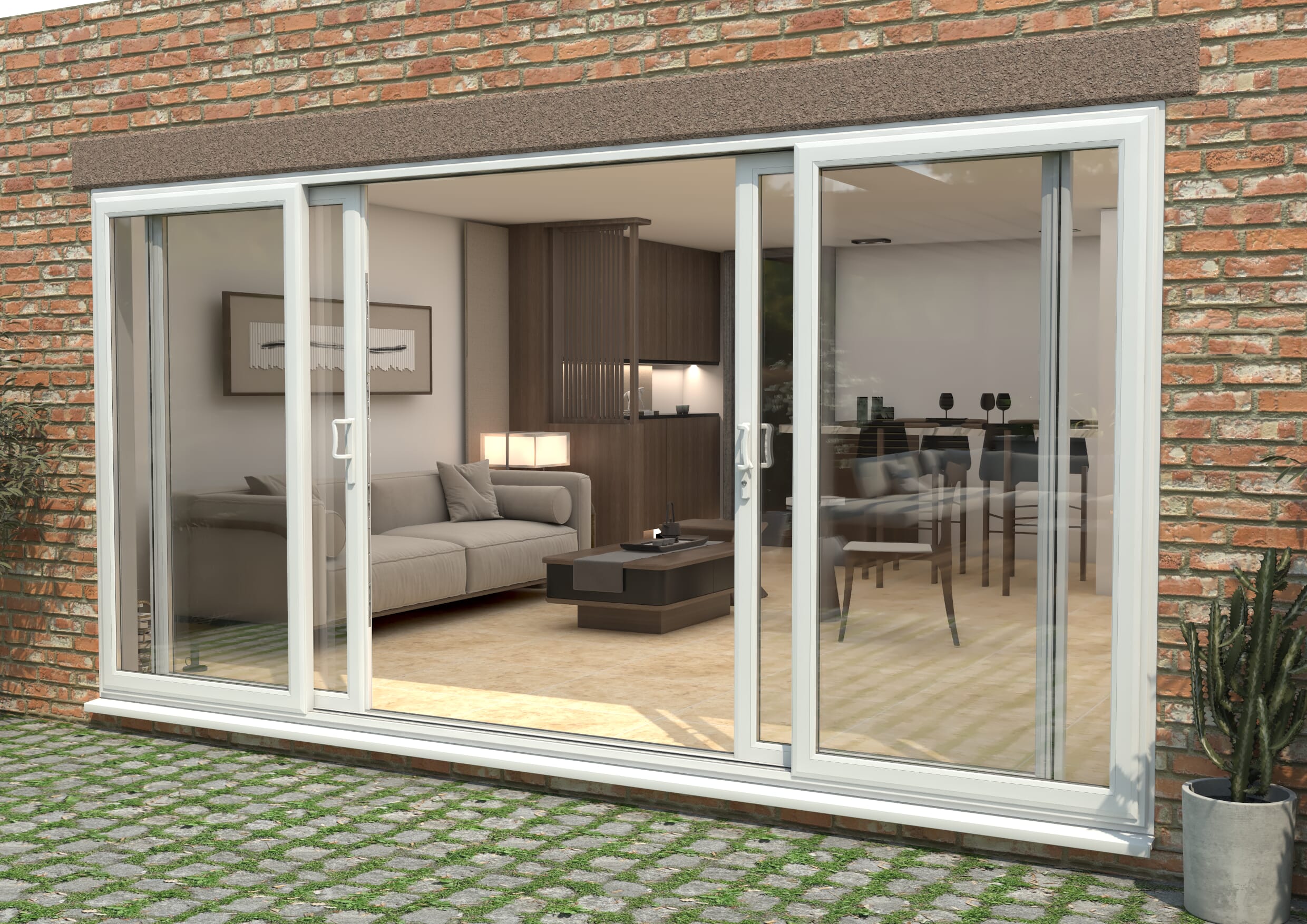 Part Q Mm Upvc White Sliding Doors Fixed Sliding Sliding Fixed Bifold Doors At Climadoor