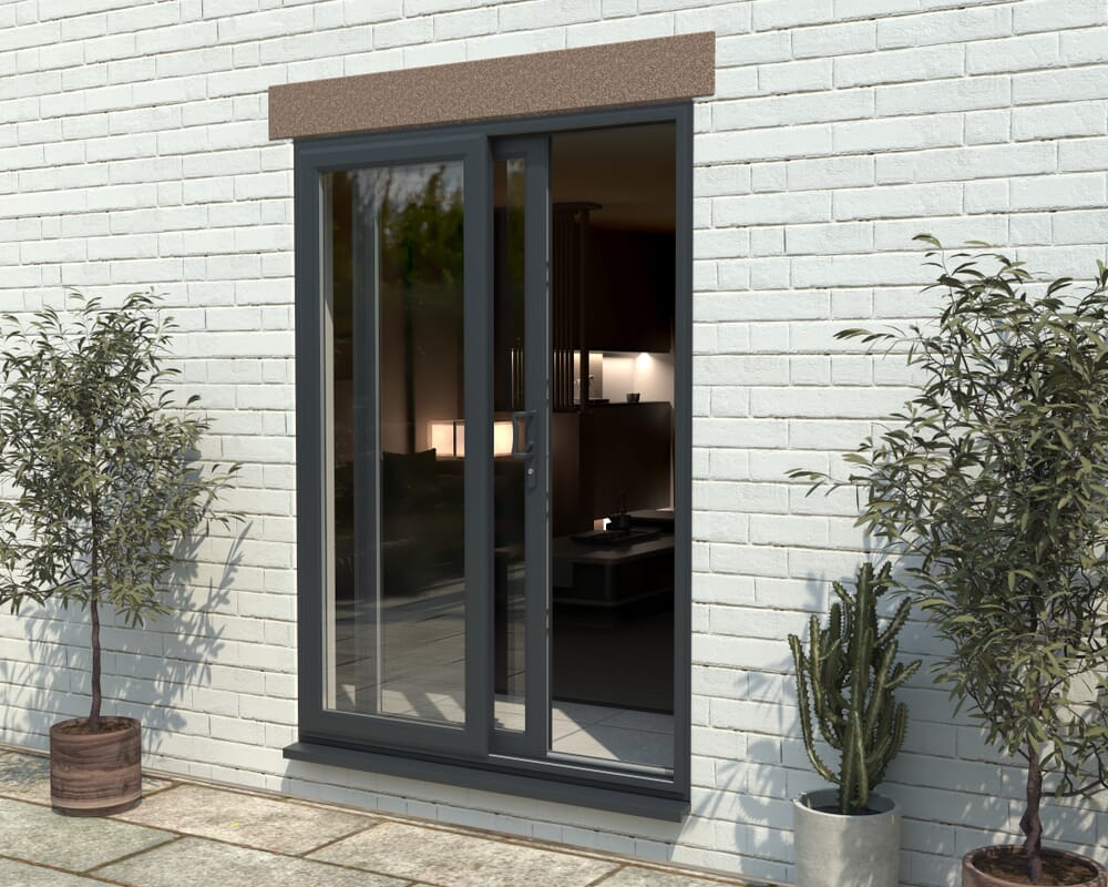 Part Q 1500mm UPVC Anthracite Grey Sliding Doors RH Sliding / LH Fixed