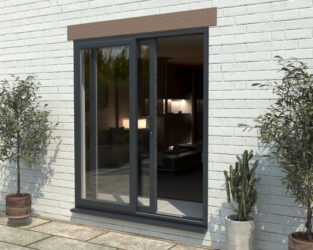 Part Q 1800mm UPVC Anthracite Grey Sliding Doors RH Sliding / LH Fixed