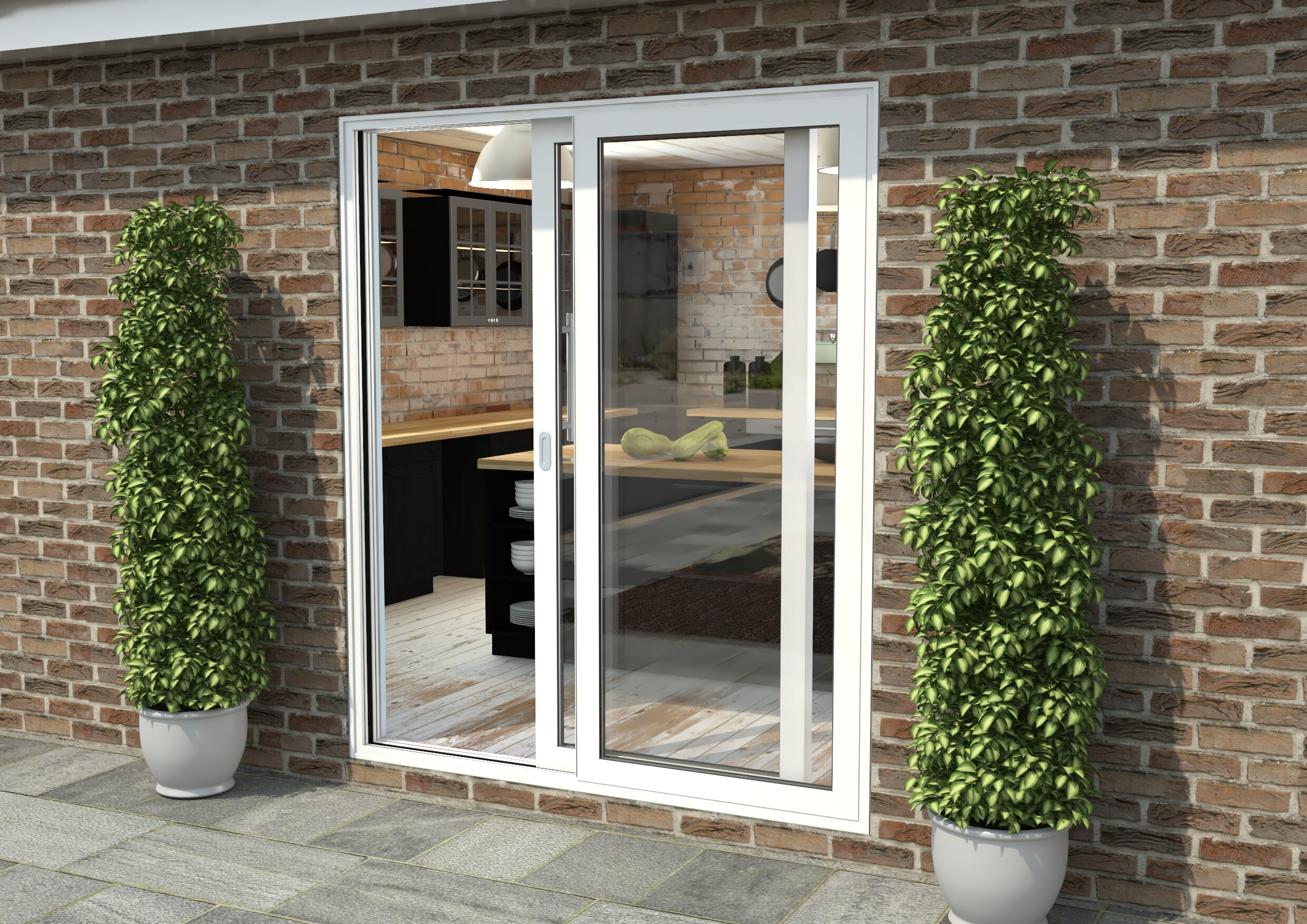 Part Q Mm White Aluminium Sliding Doors Lh Sliding Rh Fixed