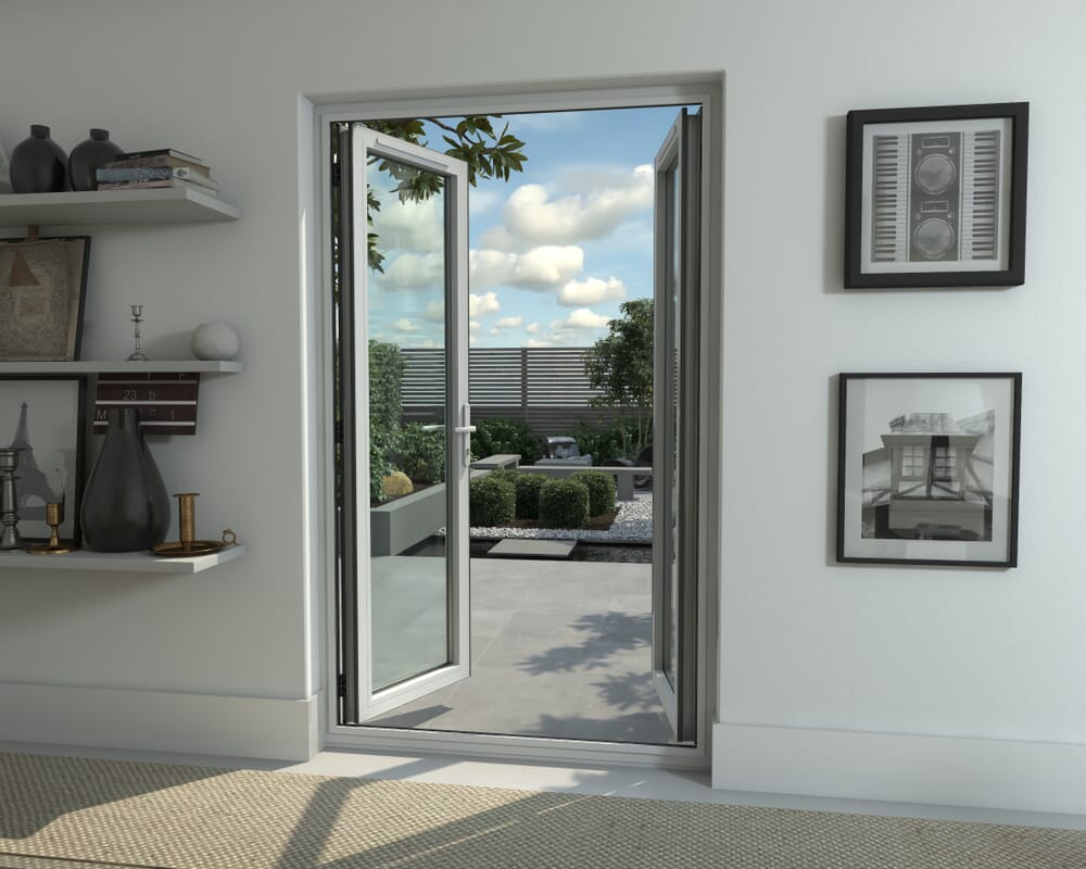 1200mm Part Q Compliant White Aluminium French Doors