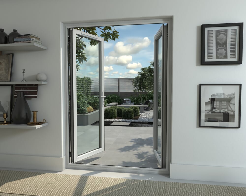 1500mm Part Q Compliant White Aluminium French Doors