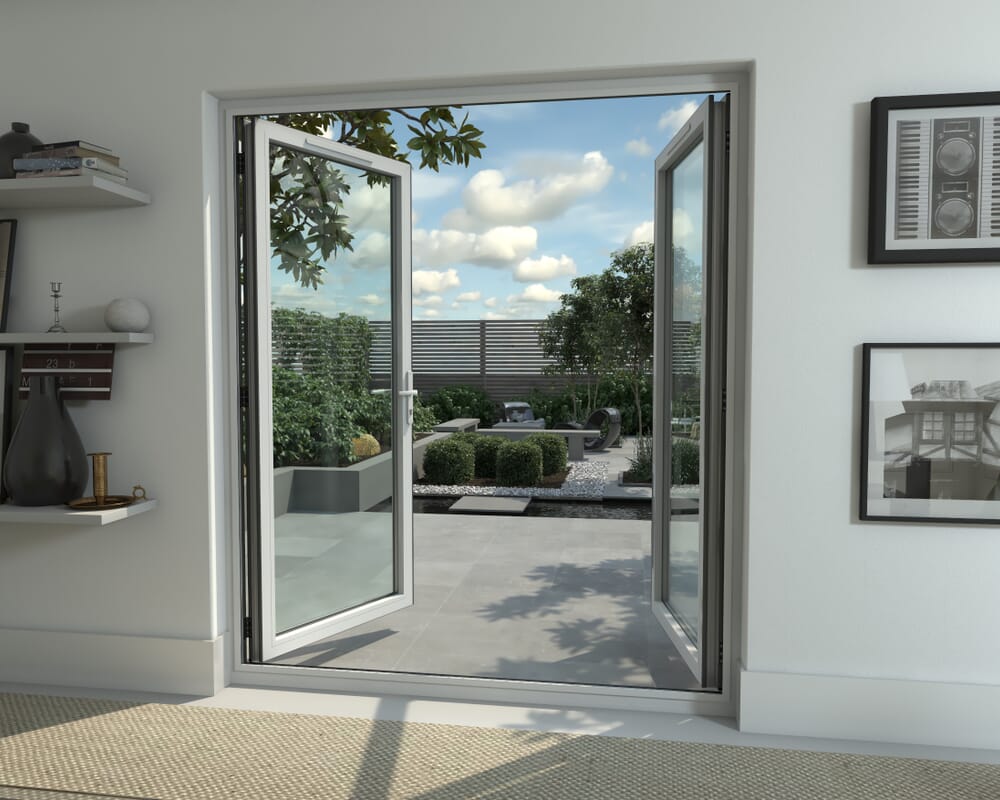 1800mm Part Q Compliant White Aluminium French Doors