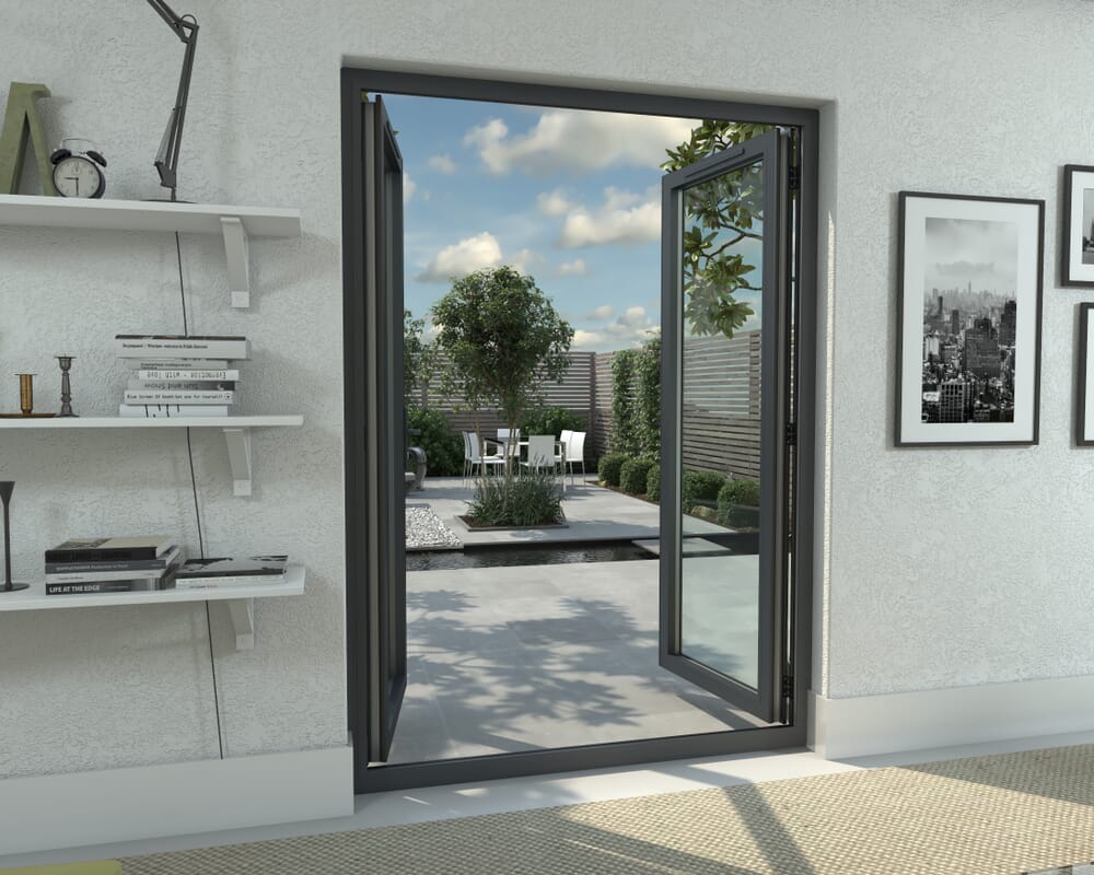 1500mm Part Q Compliant Grey Aluminium French Doors